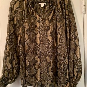 Sheer snake print shirt